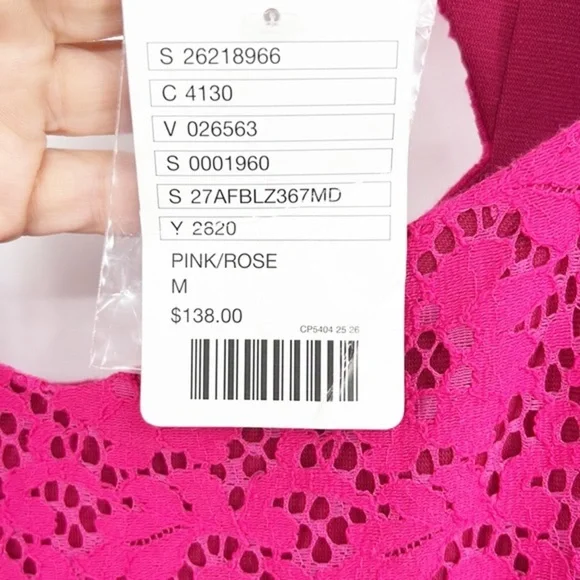 Anthropologie Deletta Silverfield Pink Sweetheart Lace Cutout Dress Size Medium - Picture 4 of 13